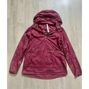 Lululemon Miss Misty Pullover Stow Hood 1/2 Zip Size 10 Rust Berry